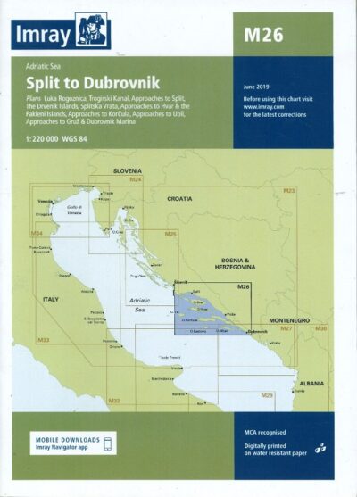 IMRAY CHART - SPLIT TO DUBROVNIK CHART M26